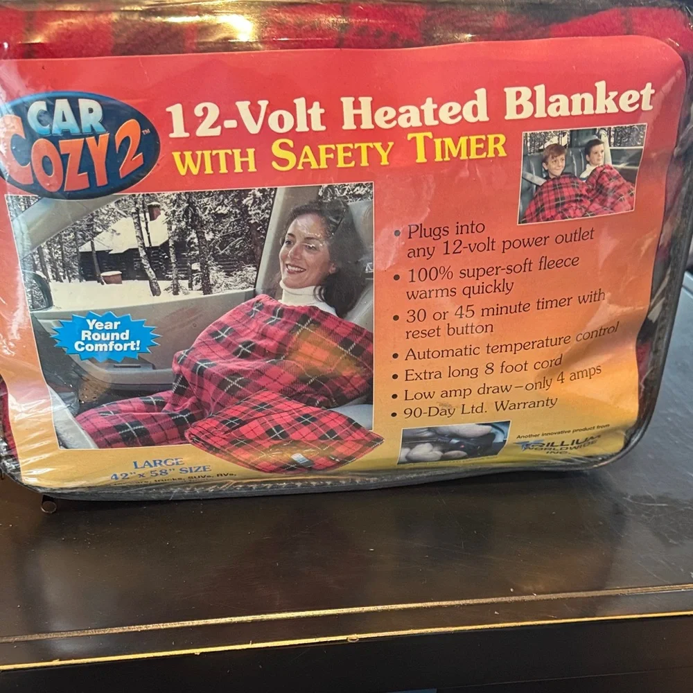 Red Heated Blanket with Safety Timer